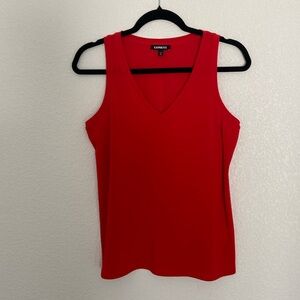 Express, Ds, sleeveless, V collar, red stretchy top